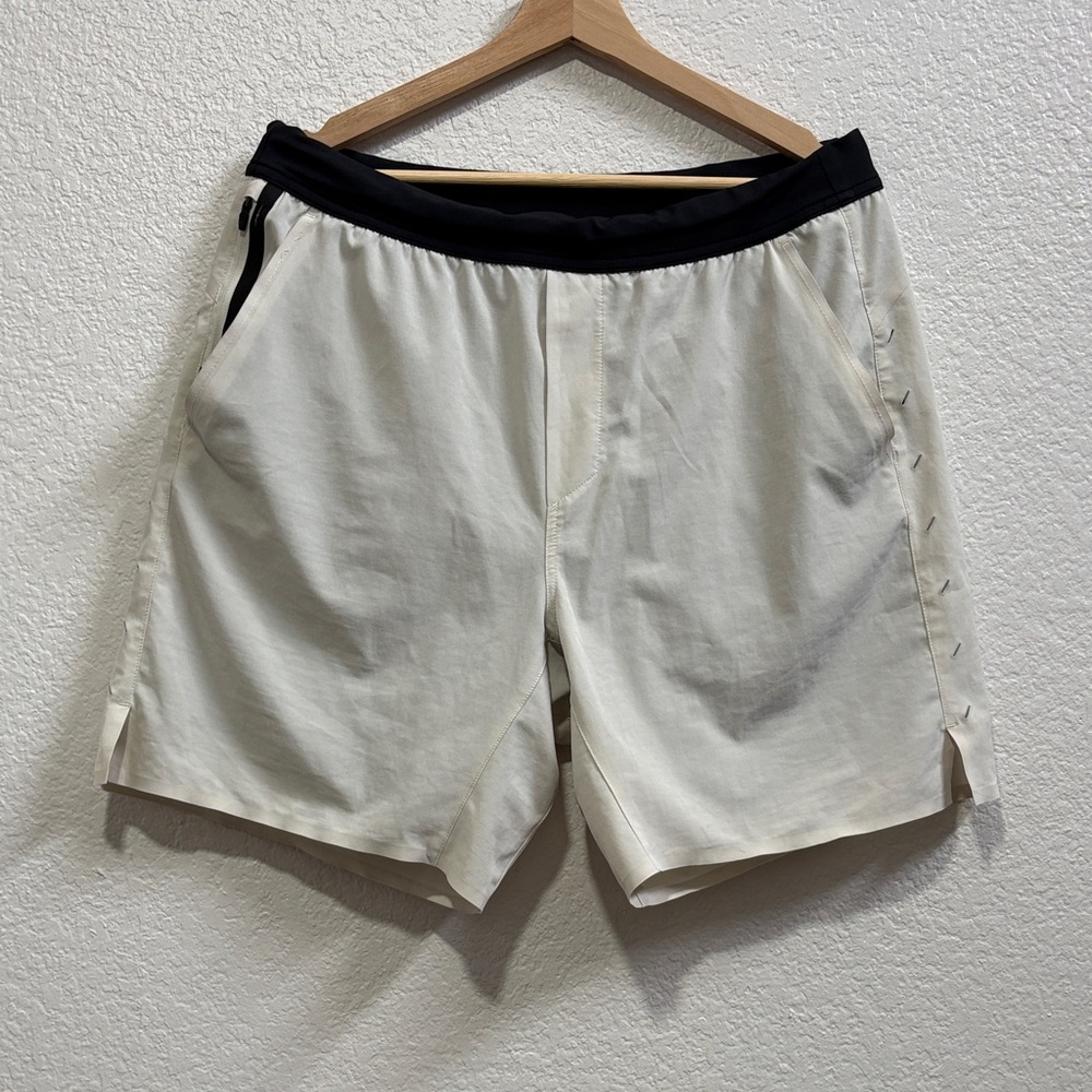 Ten Thousand Interval Athletic Shorts in Cream and Black